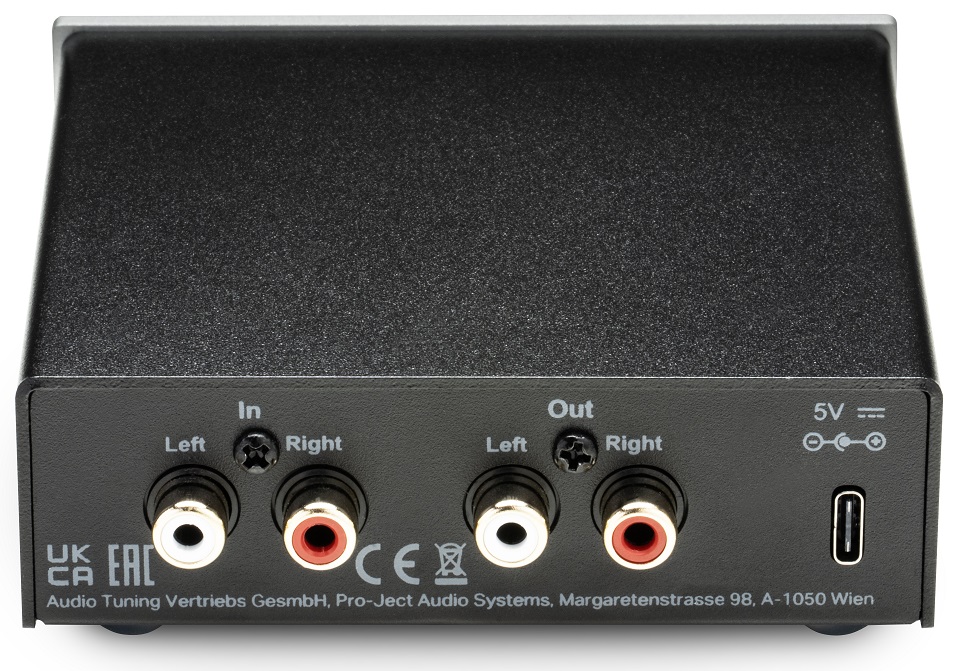 Pro-Ject Head Box E zwart - achterkant - Phono voorversterker