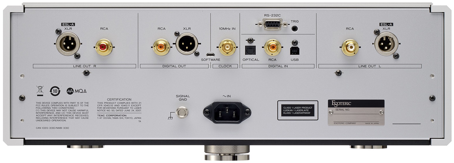 Esoteric K-01XD SE zilver - achterkant - CD speler