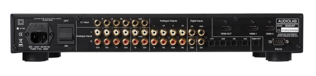 Audiolab 8000AP zwart - achterkant - Surround processor