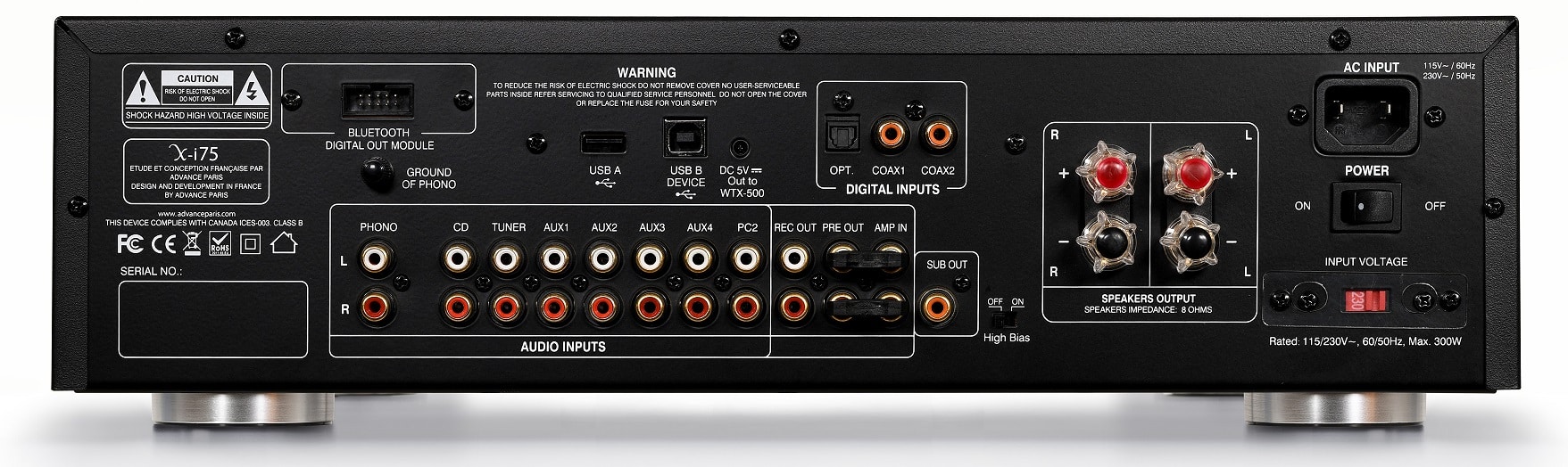 Advance Paris X-i75 - achterkant - Stereo versterker