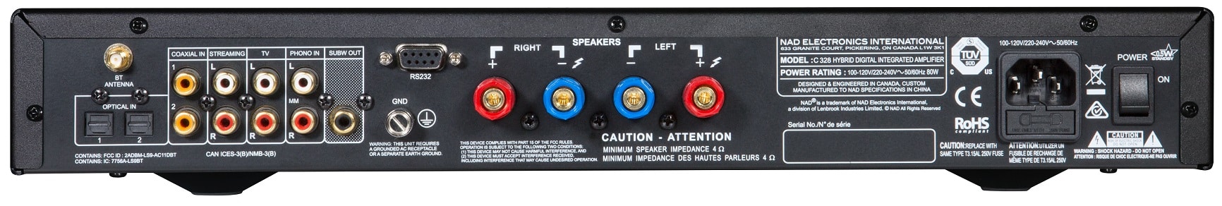 NAD C 328 graphite - achterkant - Stereo versterker