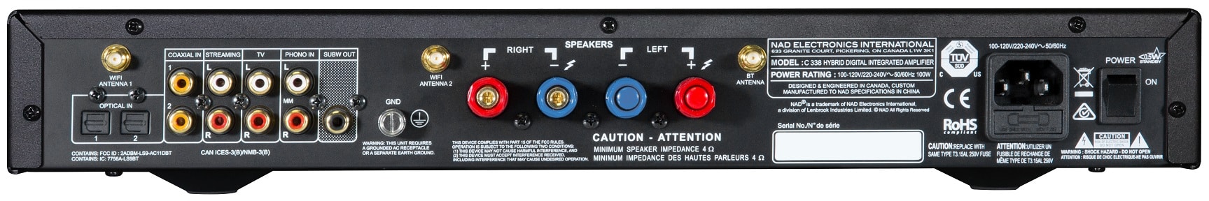 NAD C 338 graphite - achterkant - Stereo versterker