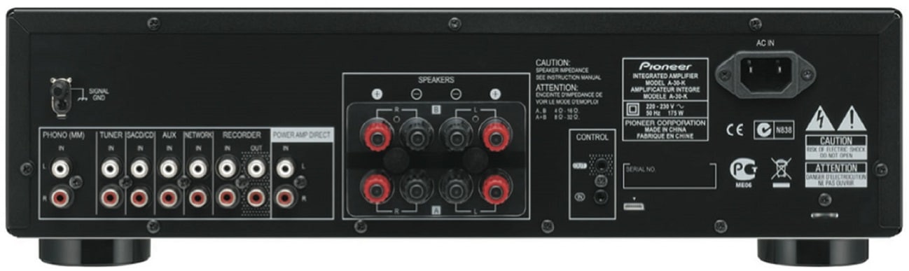 Pioneer A-30 zwart - achterkant - Stereo versterker