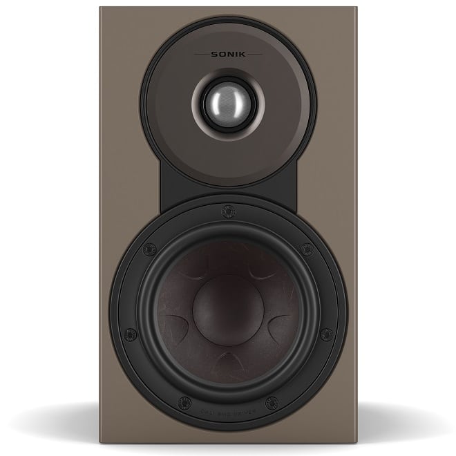 Dali Sonik 1 walnoot - frontaanzicht zonder grill - Boekenplank speaker