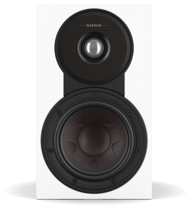 Dali Sonik 1 wit - frontaanzicht zonder grill - Boekenplank speaker