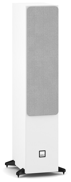 Dali Sonik 7 wit - zij frontaanzicht met grill - Zuilspeaker