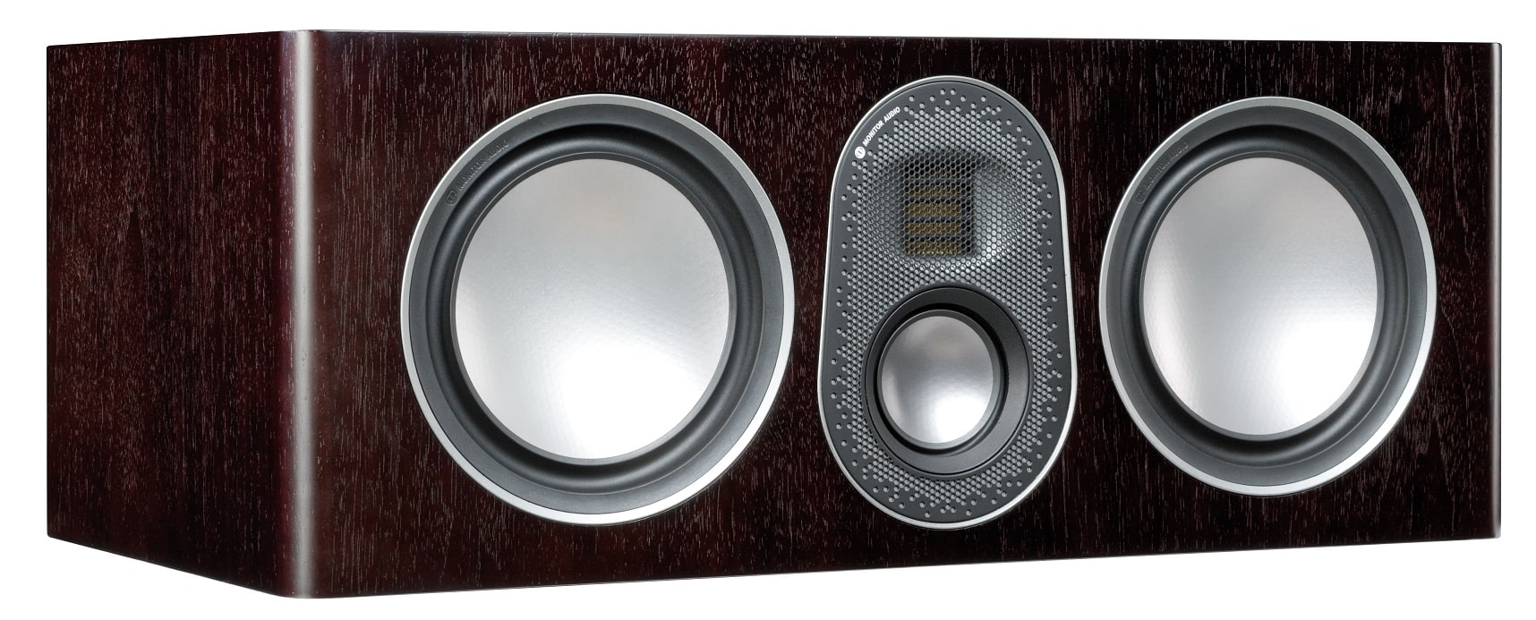 Monitor Audio Gold C250 5G walnoot (inruil) - zij frontaanzicht zonder grill - Center speaker