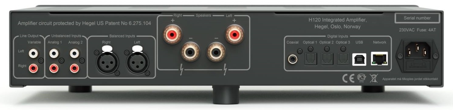 Hegel H120 zwart (demo) - achterkant - Stereo versterker