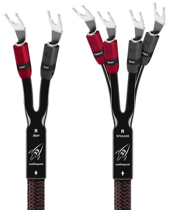 AudioQuest Rocket 33 BW | Spade | 3,0 m. - Luidsprekerkabel