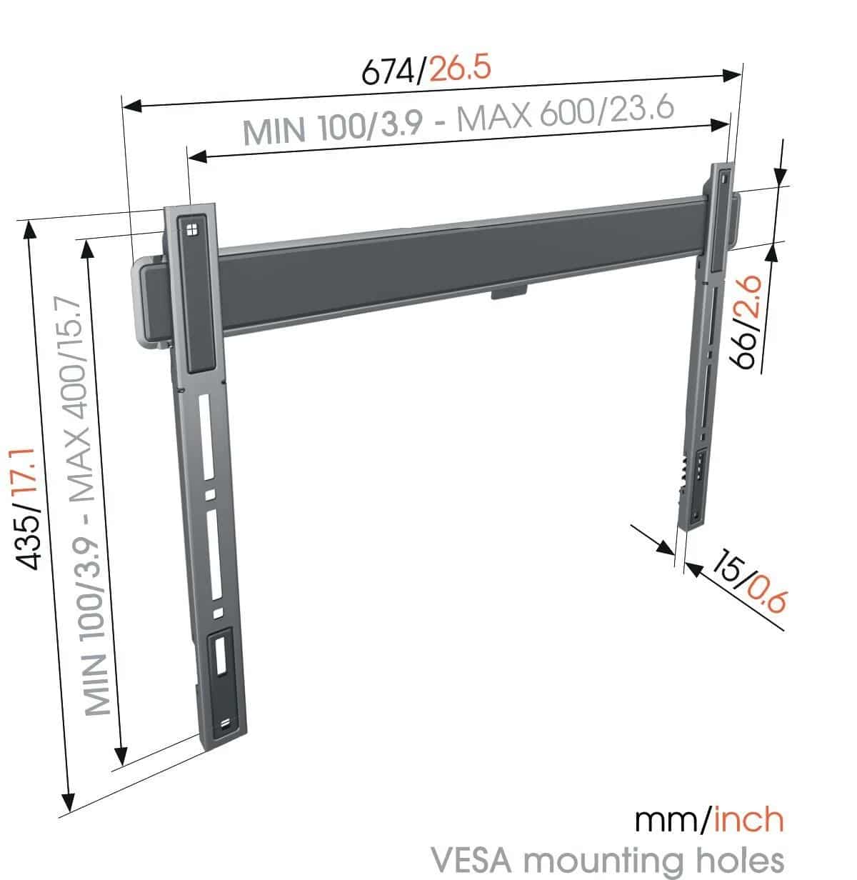 Vogels Elite TVM 5607 vast 40-100″ - TV beugel