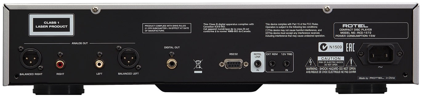 Rotel RCD-1572 zwart (inruil) - achterkant - CD speler