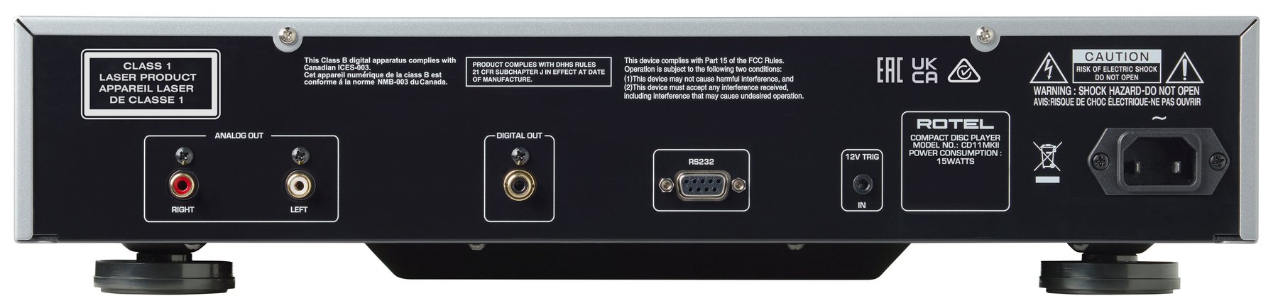 Rotel CD-11 mkII zwart (inruil) - achterkant - CD speler
